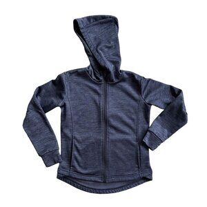 Z By Zella Black Space Dye Hi-Low Full Zip Hoodie Girls L (10/12)